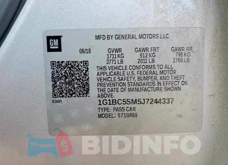 1G1BC5SM5J7244337 Photo# 12
