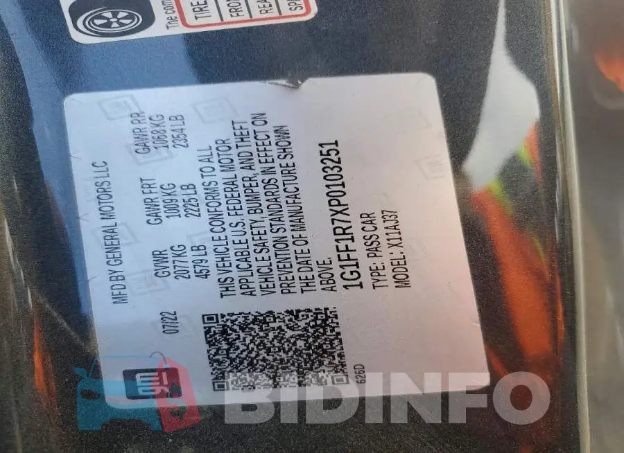 1G1FF1R7XP0103251 Photo# 12
