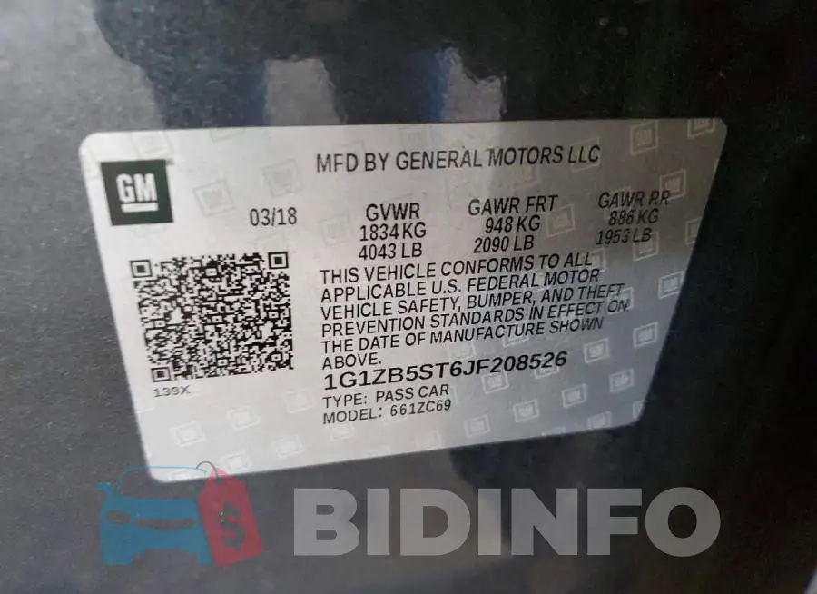 1G1ZB5ST6JF208526 Photo# 13
