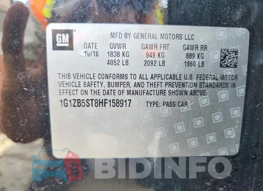 1G1ZB5ST8HF158917 Photo# 11
