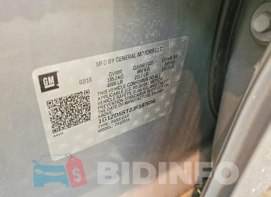 1G1ZD5ST2JF187698 Photo# 12
