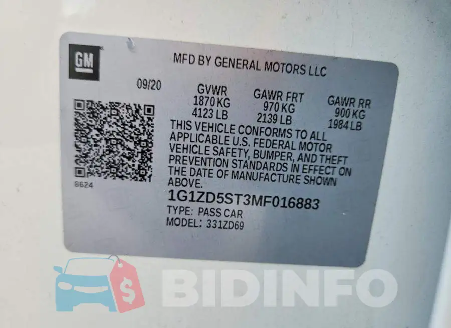 1G1ZD5ST3MF016883 Photo# 13