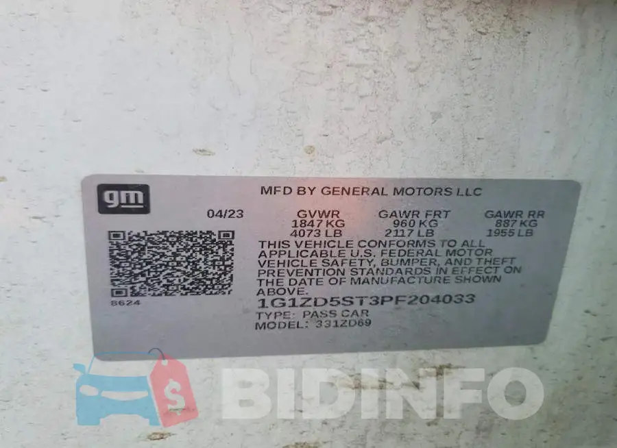 1G1ZD5ST3PF204033 Photo# 12