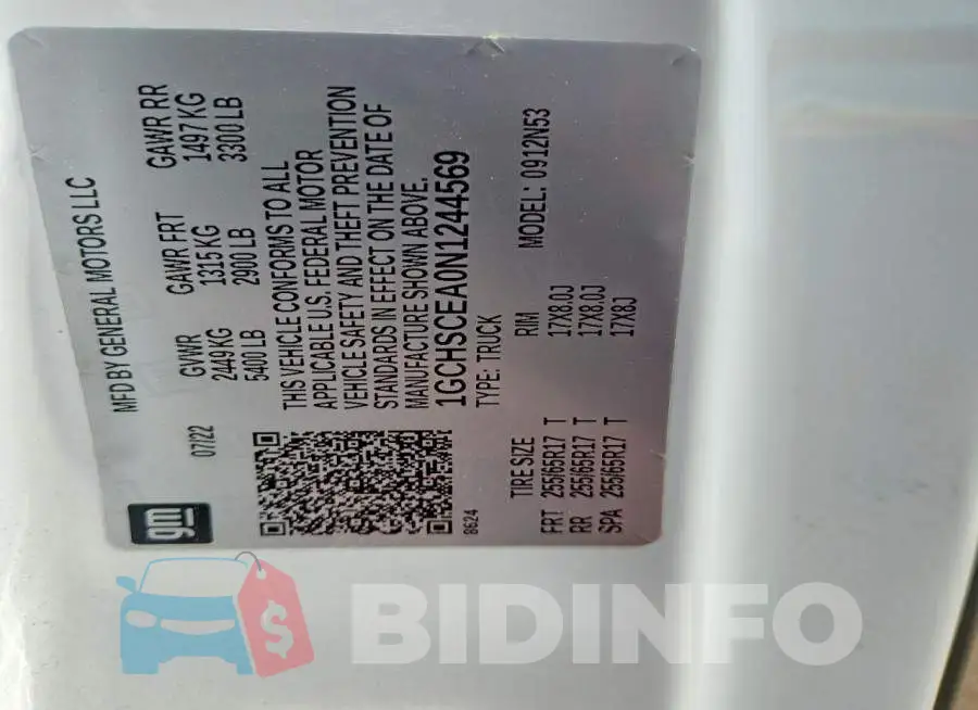 1GCHSCEA0N1244569 Photo# 12