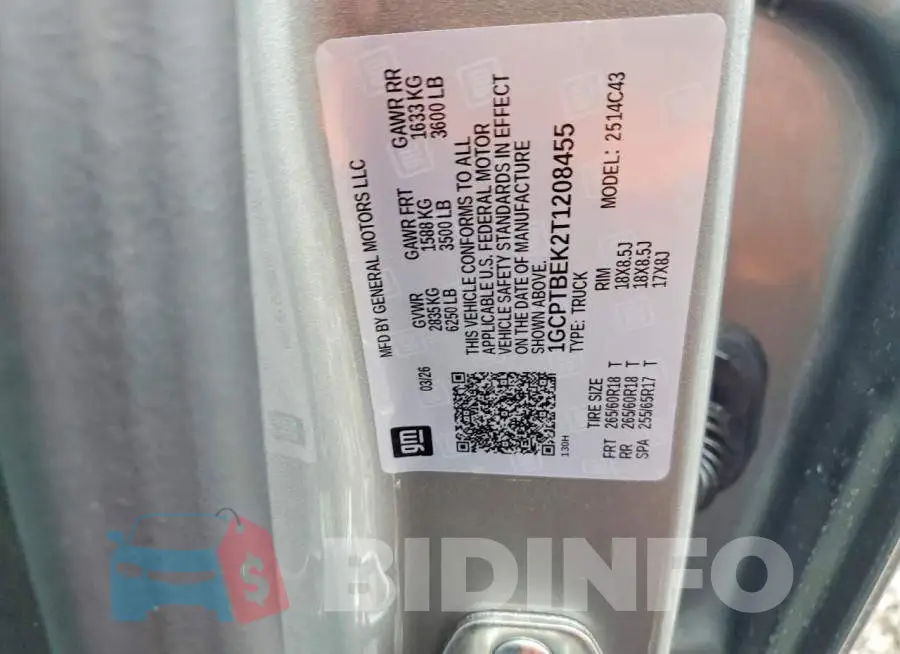1GCPTBEK2T1208455 Photo# 13