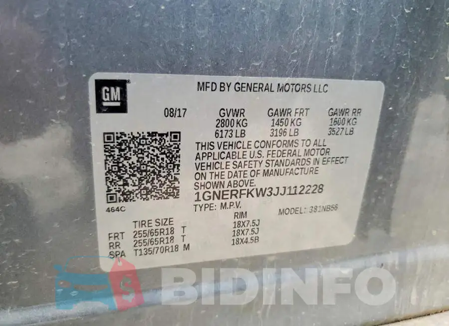 1GNERFKW3JJ112228 Photo# 13
