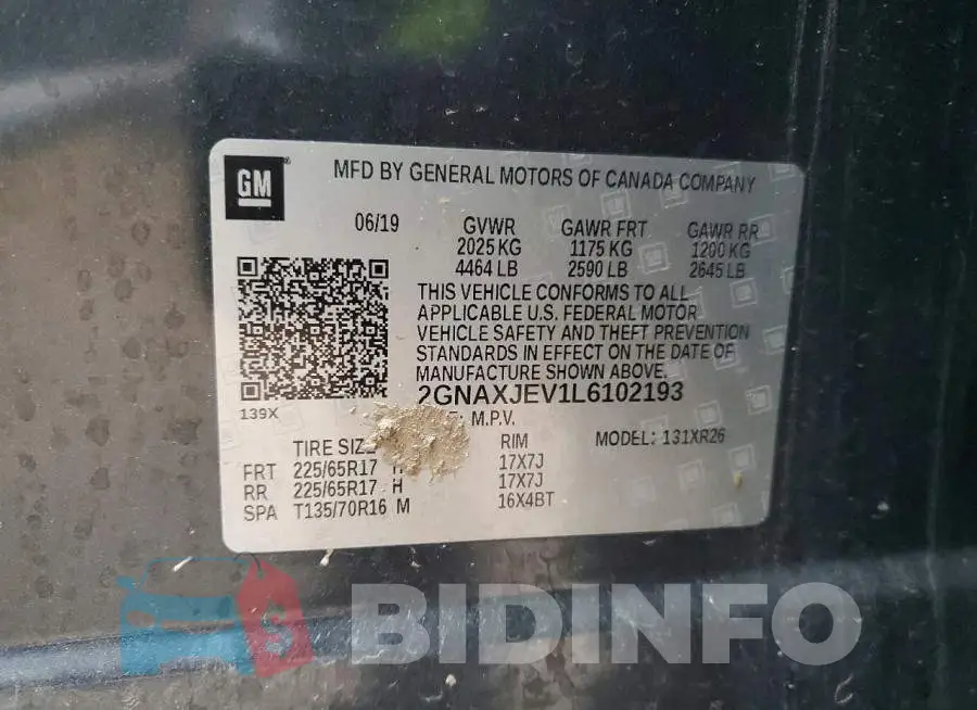 2GNAXJEV1L6102193 Photo# 14