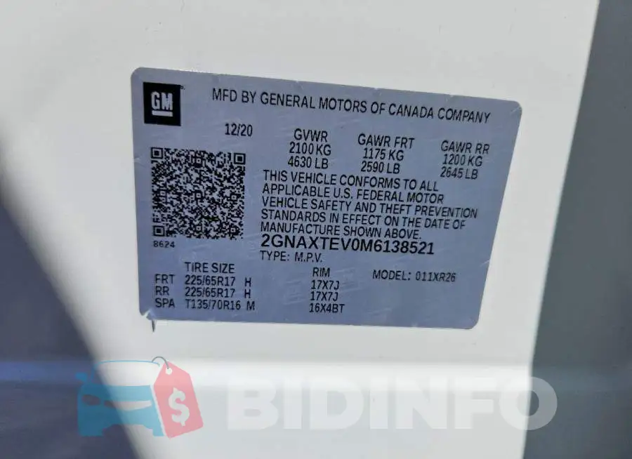 2GNAXTEV0M6138521 Photo# 13