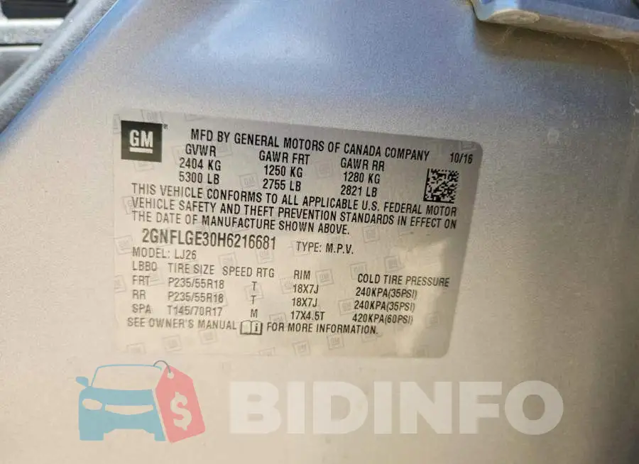 2GNFLGE30H6216681 Photo# 12