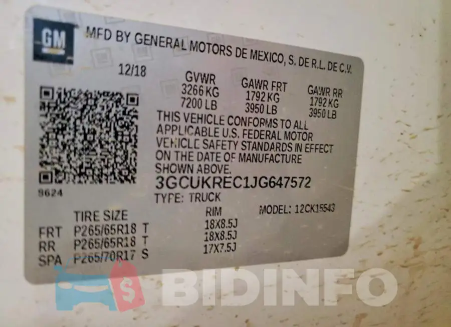 3GCUKREC1JG647572 Photo# 12