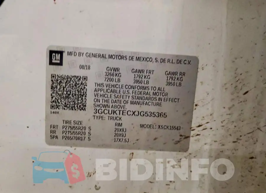 3GCUKTECXJG535365 Photo# 12