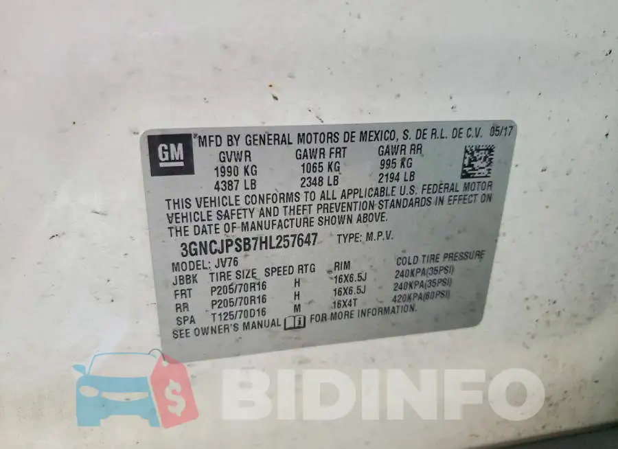 3GNCJPSB7HL257647 Photo# 13