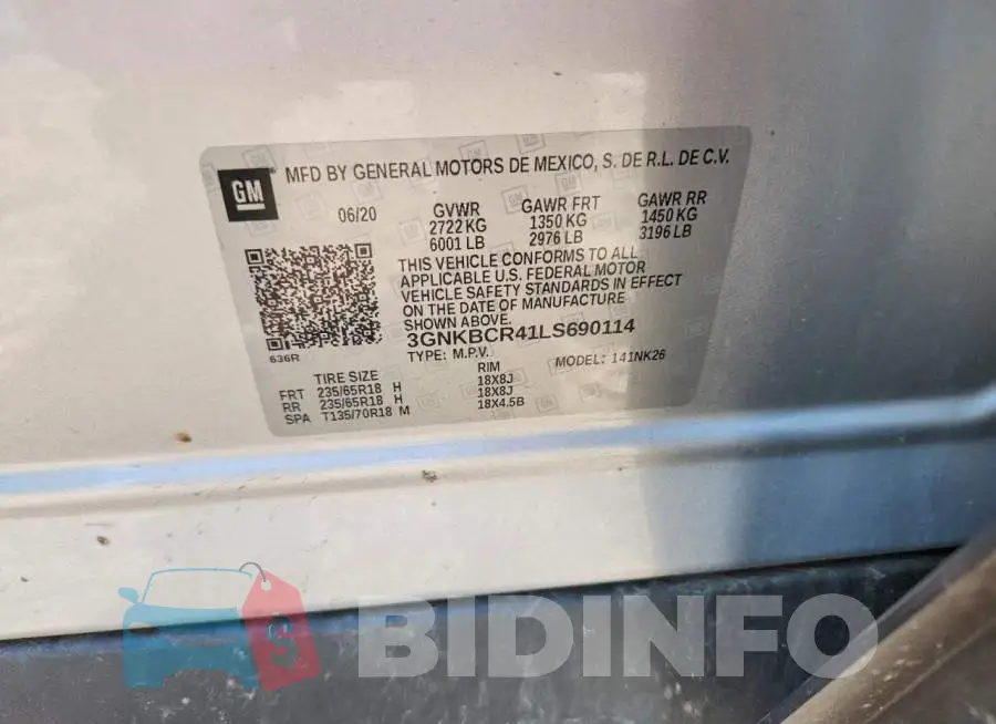 3GNKBCR41LS690114 Photo# 13