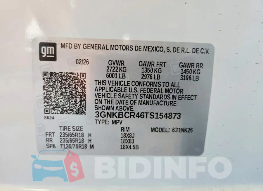 3GNKBCR46TS154873 Photo# 14