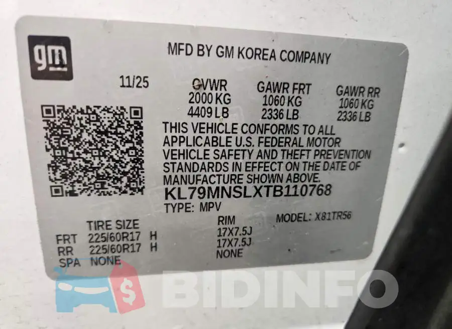 KL79MNSLXTB110768 Photo# 13