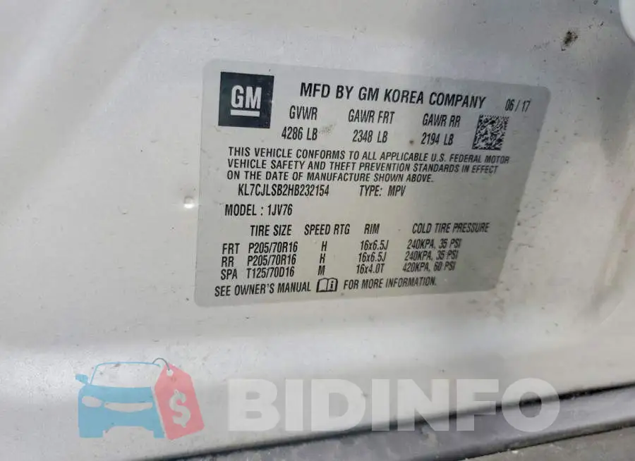 KL7CJLSB2HB232154 Photo# 14