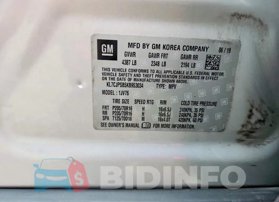 KL7CJPSB5KB953034 Photo# 13