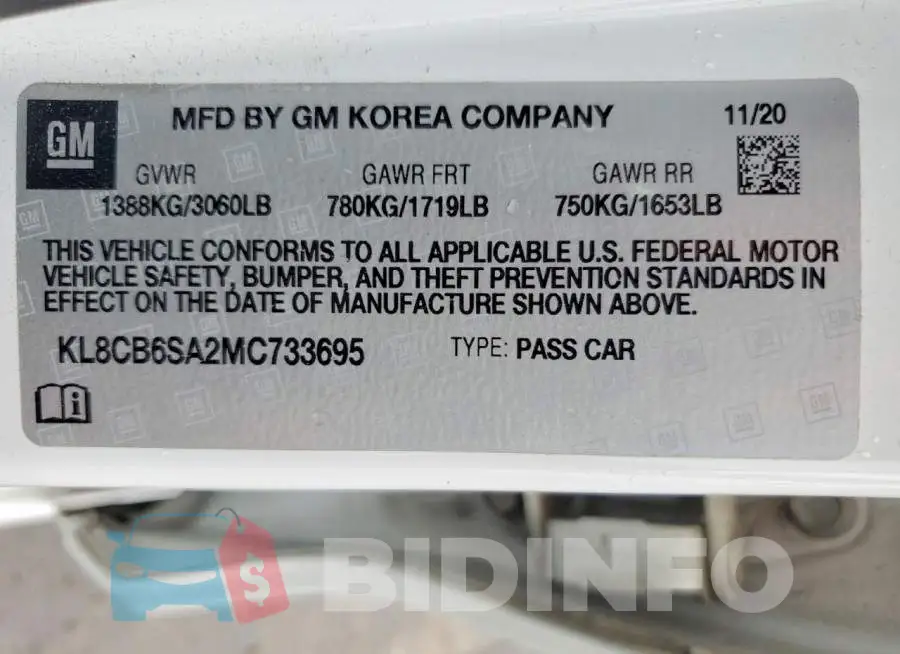 KL8CB6SA2MC733695 Photo# 12