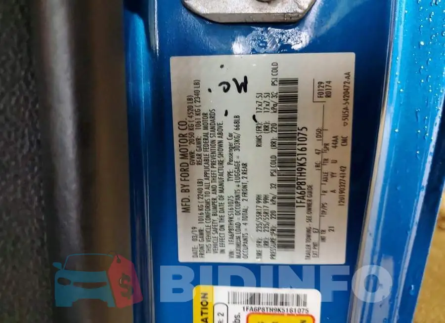 1FA6P8TH9K5161075 Photo# 12