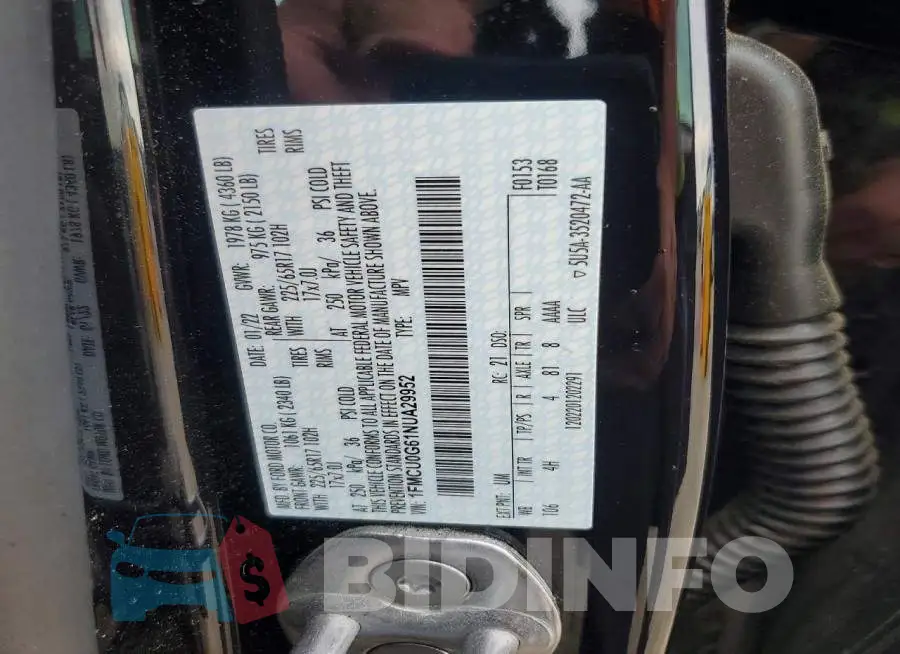 1FMCU0G61NUA29952 Photo# 12