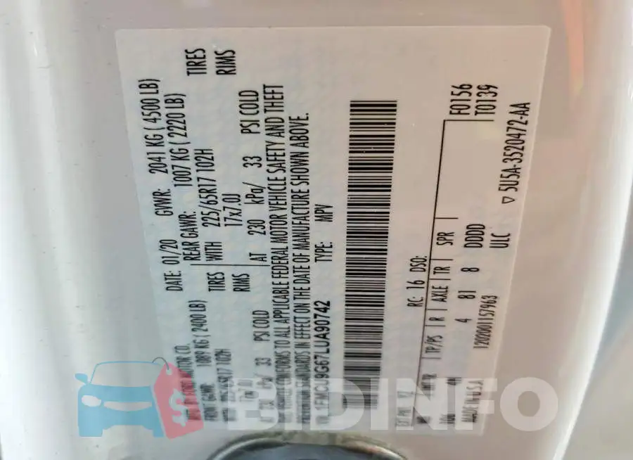 1FMCU9G67LUA90742 Photo# 13