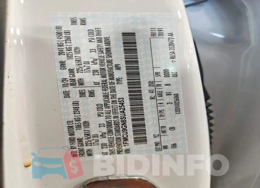 1FMCU9GN8SUA25453 Photo# 13