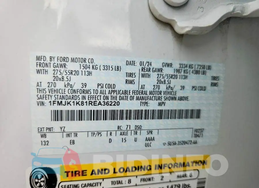 1FMJK1K81REA36220 Photo# 14