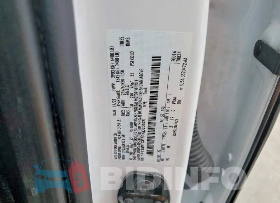 1FTEW1CP7PKD30526 Photo# 12