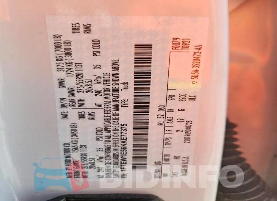 1FTEW1E56KKE77375 Photo# 13