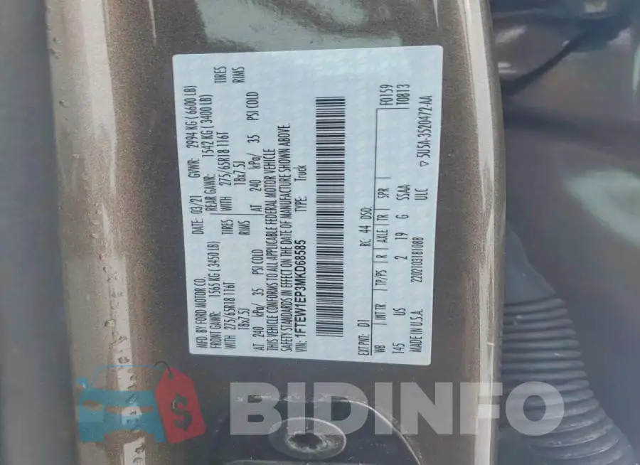 1FTEW1EP3MKD68585 Photo# 12
