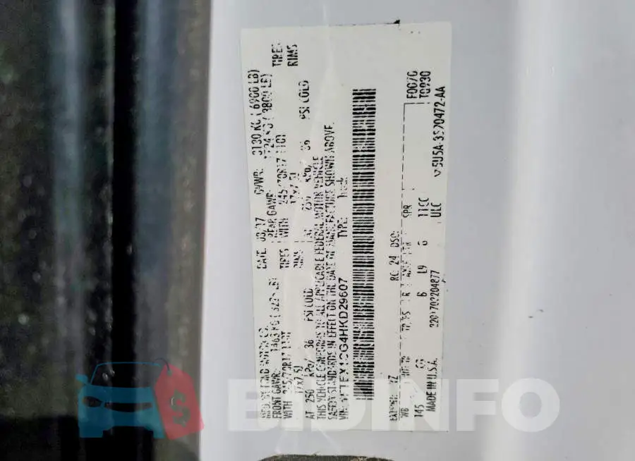 1FTEX1CG4HKD29607 Photo# 12