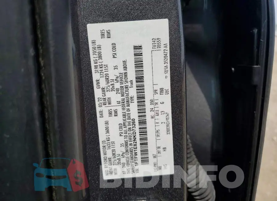 1FTFW1E82NKD73260 Photo# 12