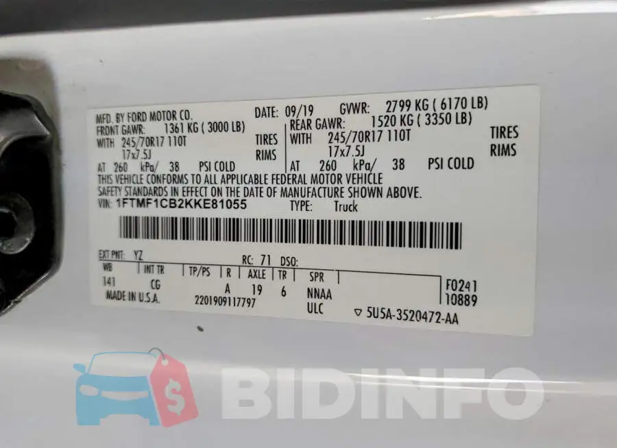 1FTMF1CB2KKE81055 Photo# 12