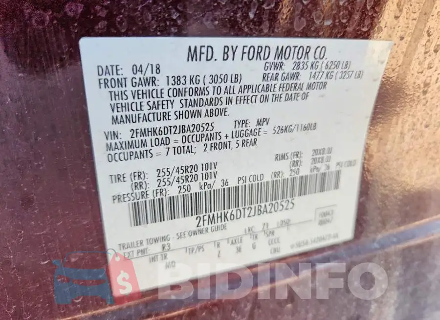 2FMHK6DT2JBA20525 Photo# 13