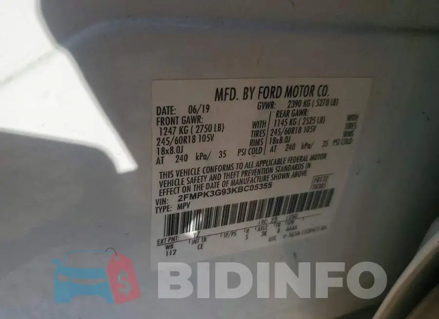 2FMPK3G93KBC05355 Photo# 12