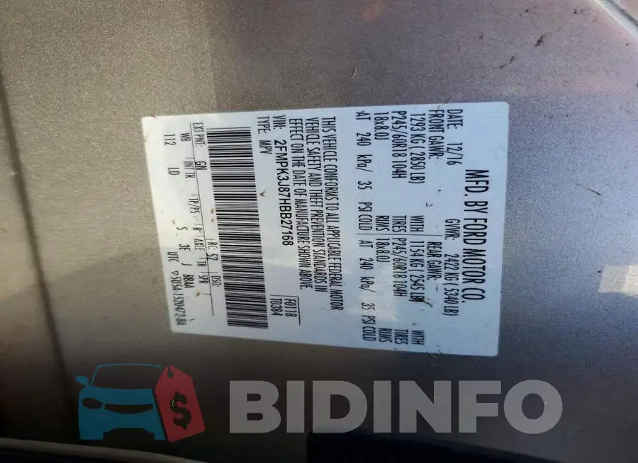2FMPK3J87HBB27168 Photo# 13