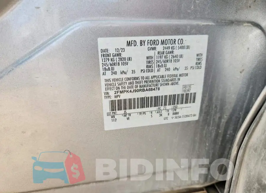 2FMPK4J90RBA68478 Photo# 12