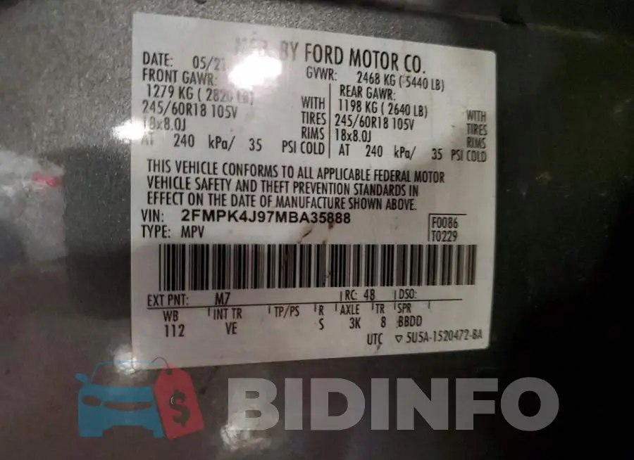 2FMPK4J97MBA35888 Photo# 13