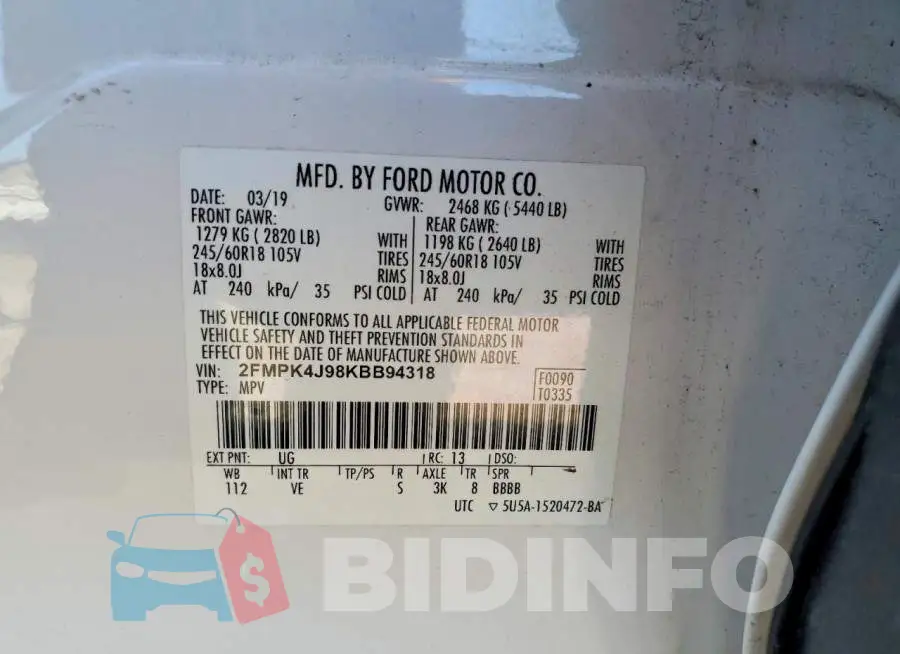 2FMPK4J98KBB94318 Photo# 13