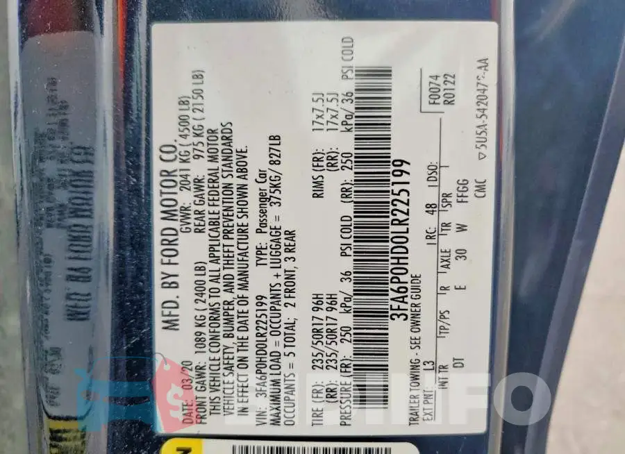 3FA6P0HD0LR225199 Photo# 12