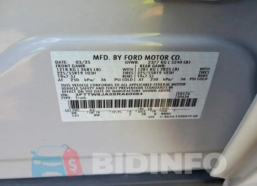 3FTTW8JA5SRA60084 Photo# 12
