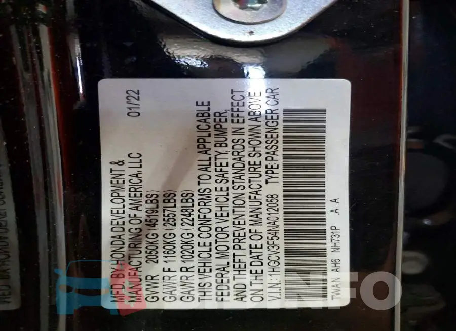 1HGCV3F54NA012058 Photo# 12