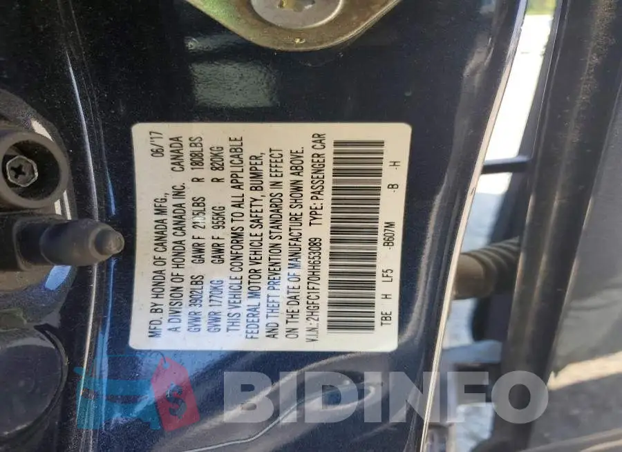 2HGFC1F70HH653089 Photo# 12