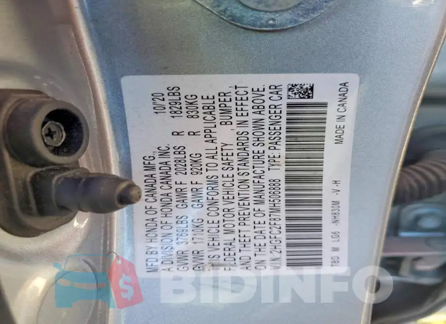 2HGFC2F87MH506888 Photo# 12