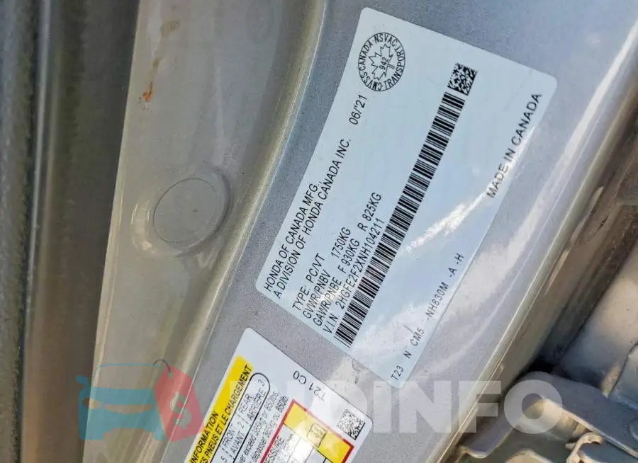 2HGFE2F2XNH104211 Photo# 12