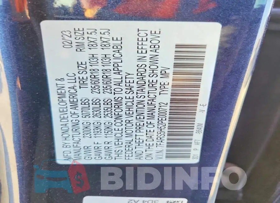 7FARS5H52PE000712 Photo# 14