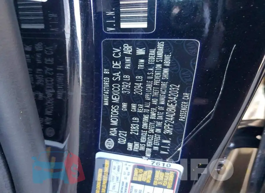 3KPF24AD8ME342032 Photo# 13