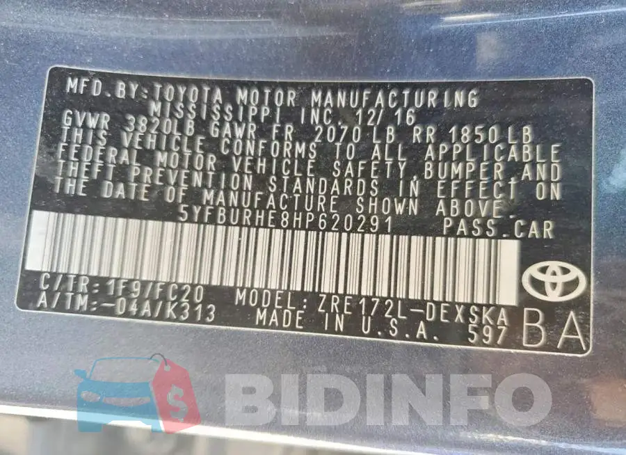 5YFBURHE8HP620291 Photo# 13