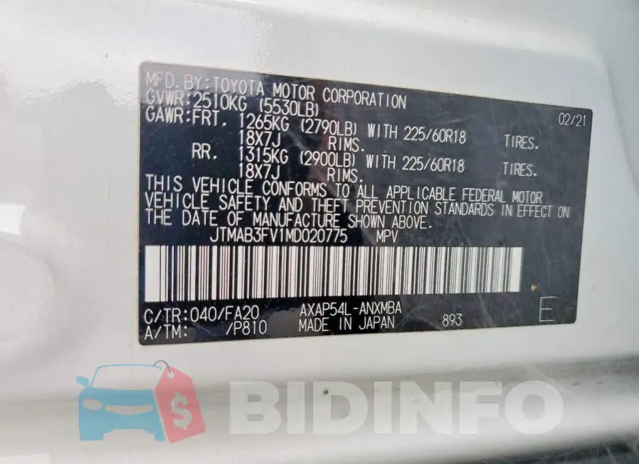 JTMAB3FV1MD020775 Photo# 13