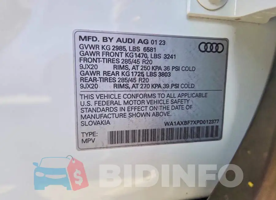 WA1AXBF7XPD012377 Photo# 12